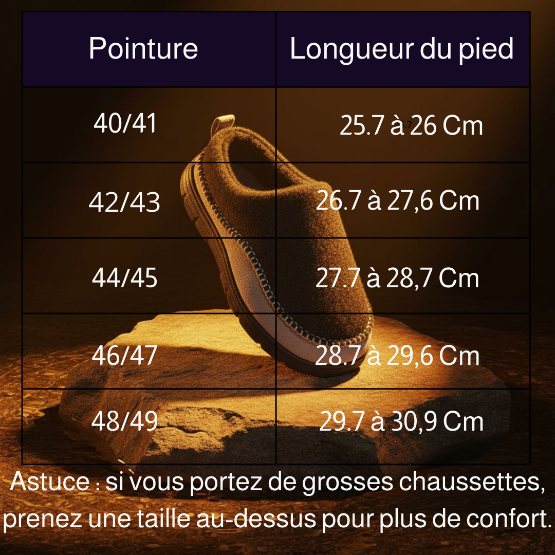 Chaussons à mémoire de forme pour hommes
