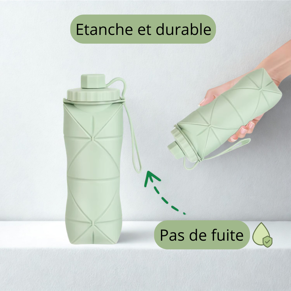 Bouteille en silicone pliable