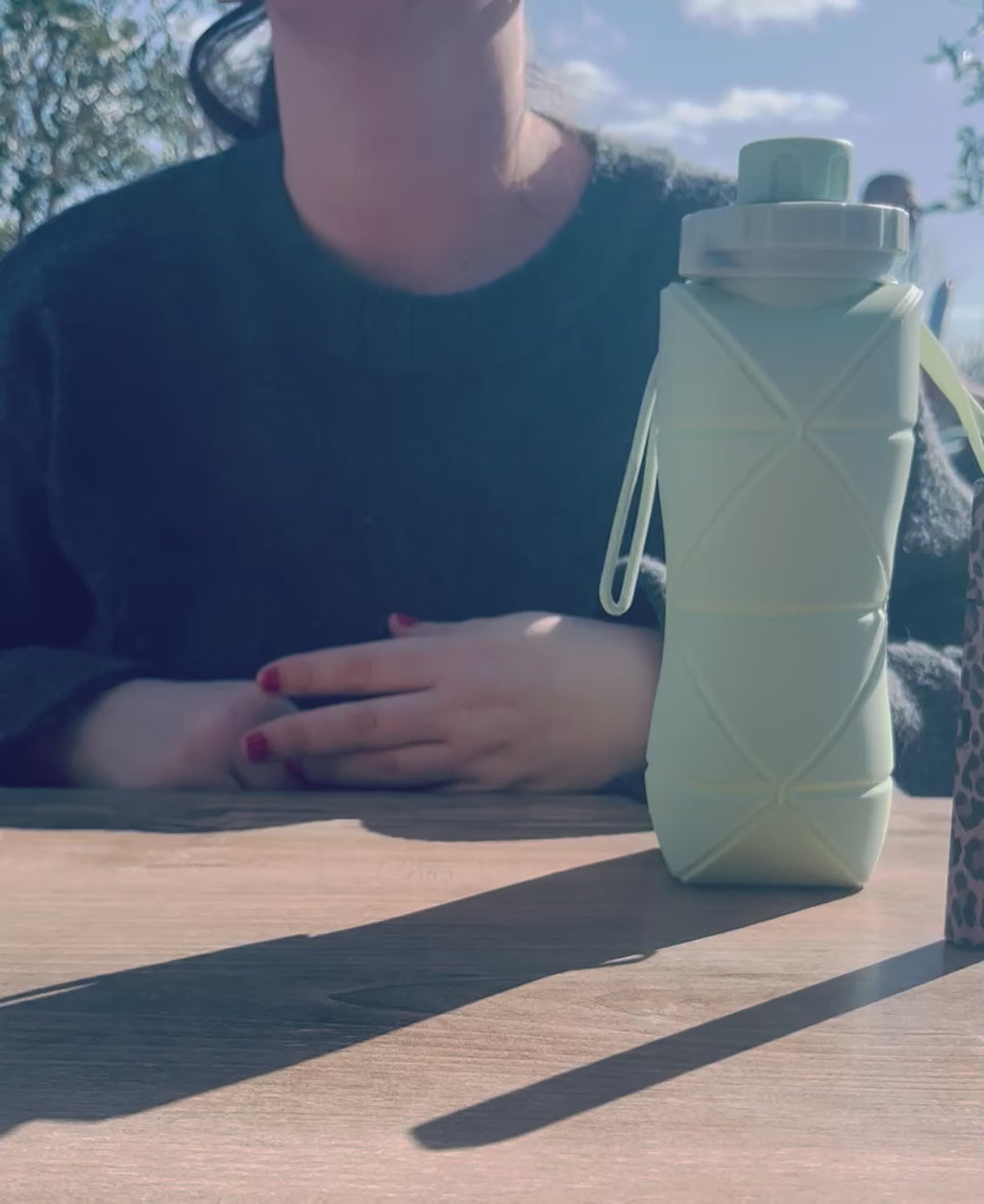 Bouteille en silicone pliable
